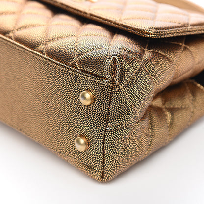 Chanel Metallic Caviar Quilted Mini Coco Handle Flap Gold 7 of 8