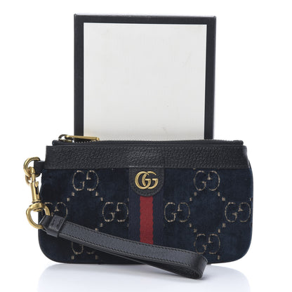 Gucci Velvet GG Monogram Textured Calfskin Web Smartphone Case Blue Beige Black 8 of 8