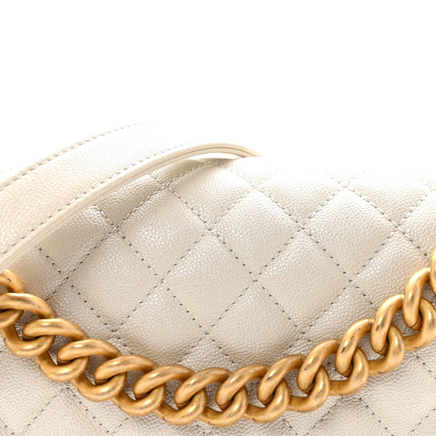 Chanel Iridescent Caviar Quilted Medium Boy Flap White 8 of 10