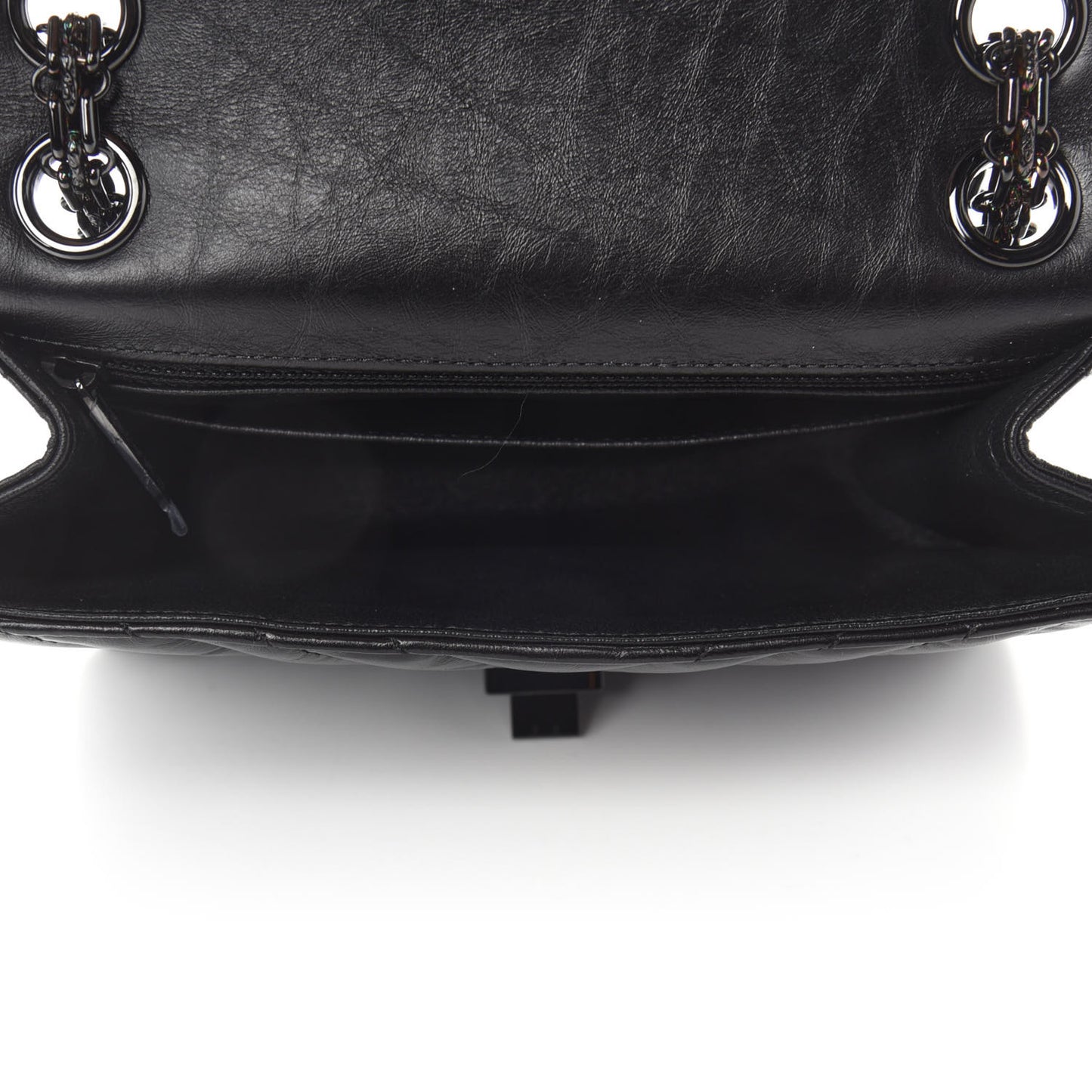Aged Calfskin Chevron Quilted 2.55 Reissue Mini Flap So Black