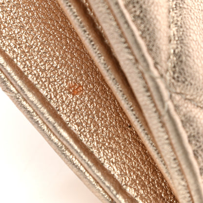 Chanel Metallic Lambskin Quilted Flap Card Holder On Chain Gold 11 of 11
