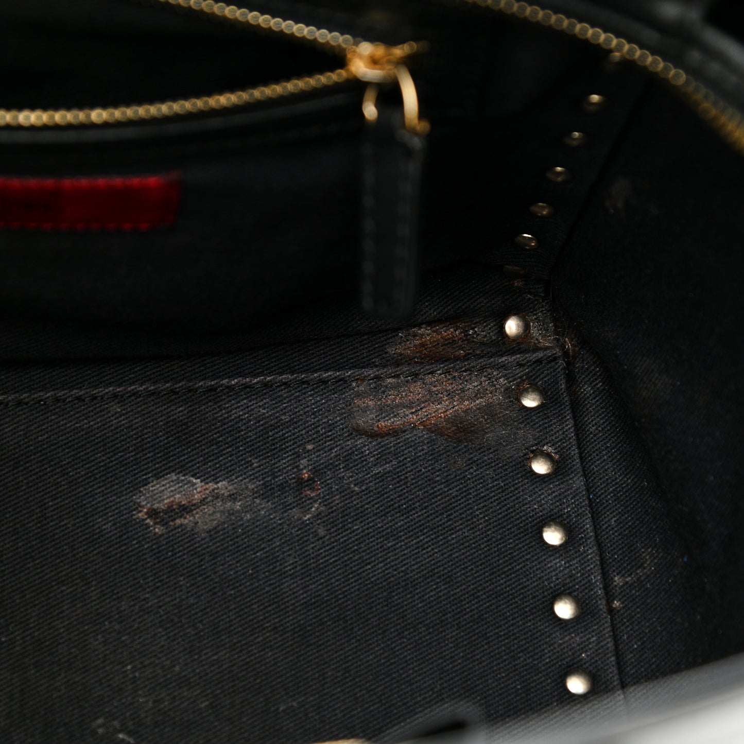 Vitello Small Rockstud Double Handle Tote Black