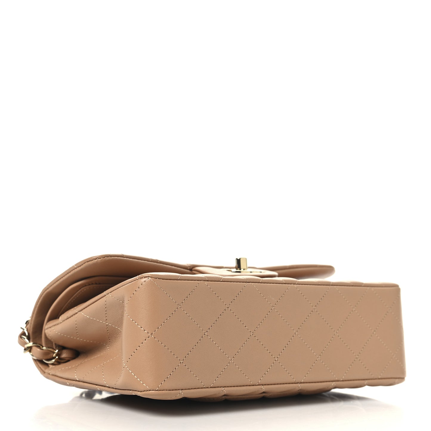 Lambskin Quilted Small Double Flap Brown