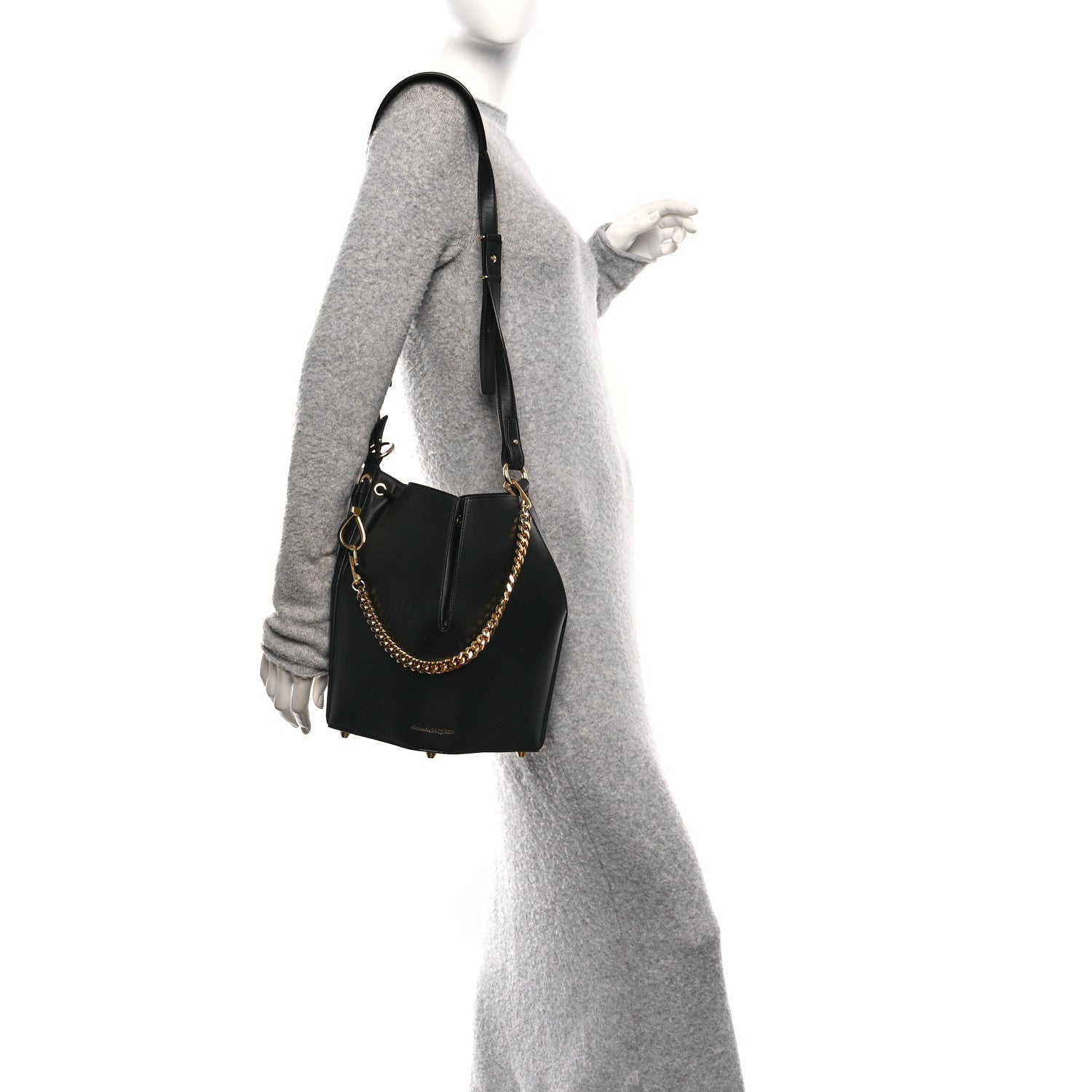 Alexander McQueen Calfskin The Bucket Bag Black 2 of 10