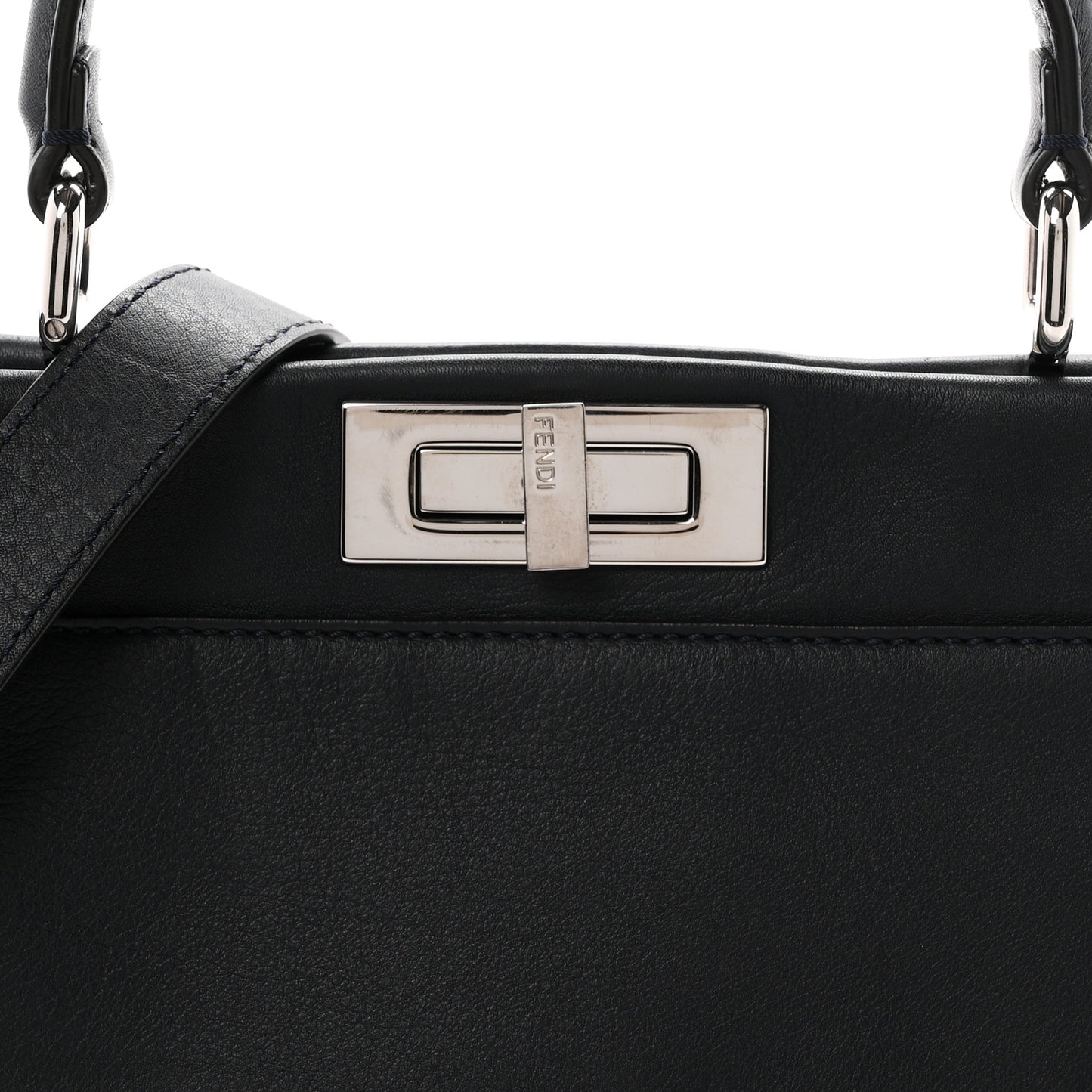 Vitello Seta Waves Bi-Color Medium Peekaboo Iconic Satchel Blue Notte Mostarda