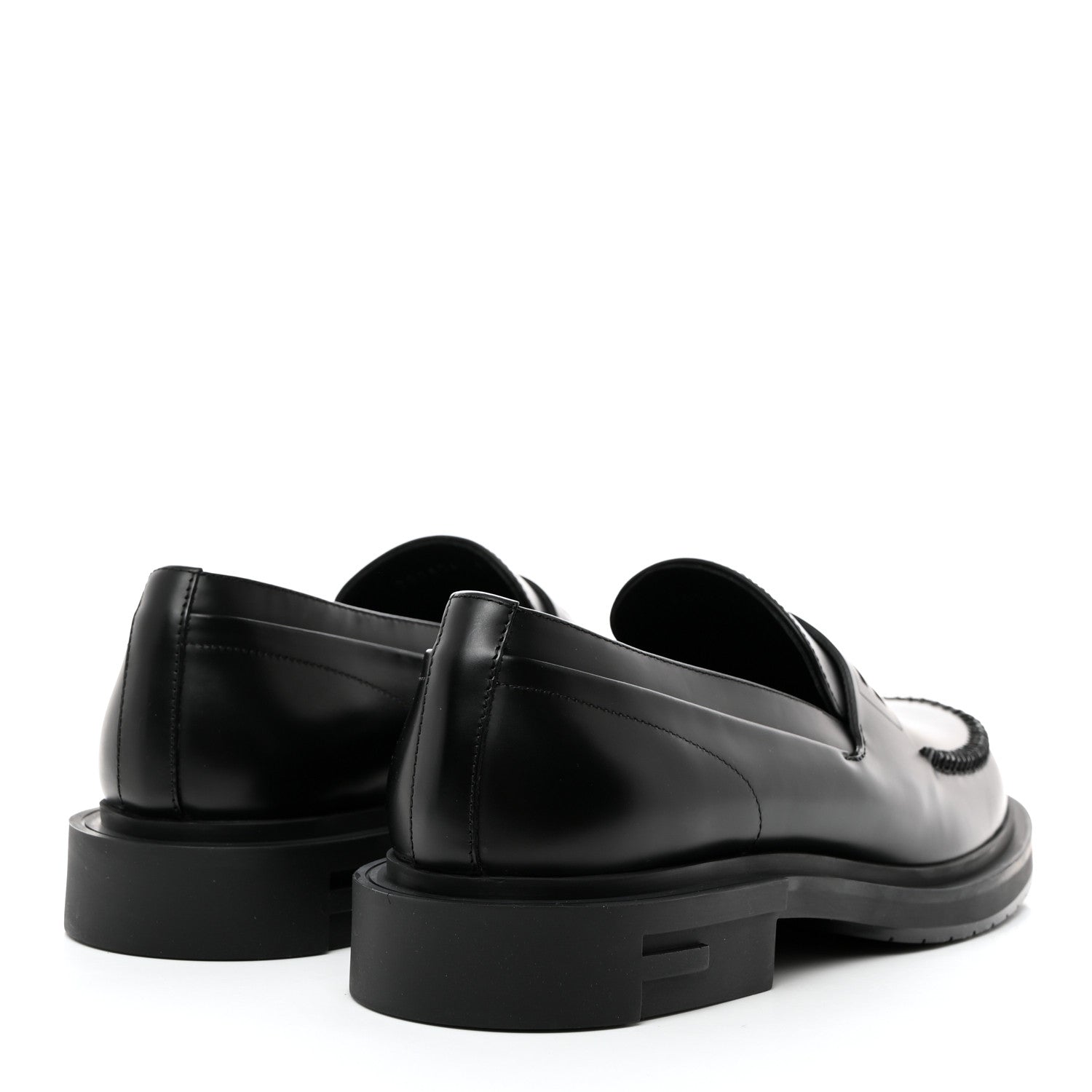 Fendi Vitello Abrasivato Mens Frame Loafers 9 Black 3 of 9