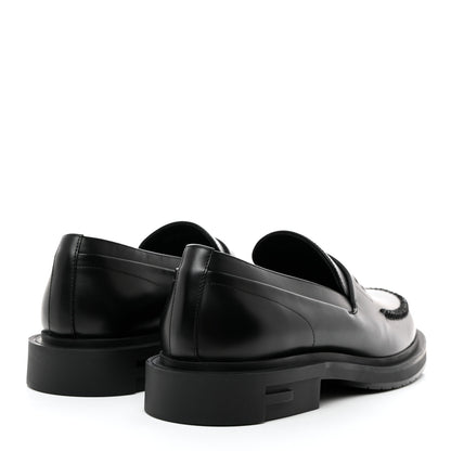 Fendi Vitello Abrasivato Mens Frame Loafers 9 Black 3 of 9