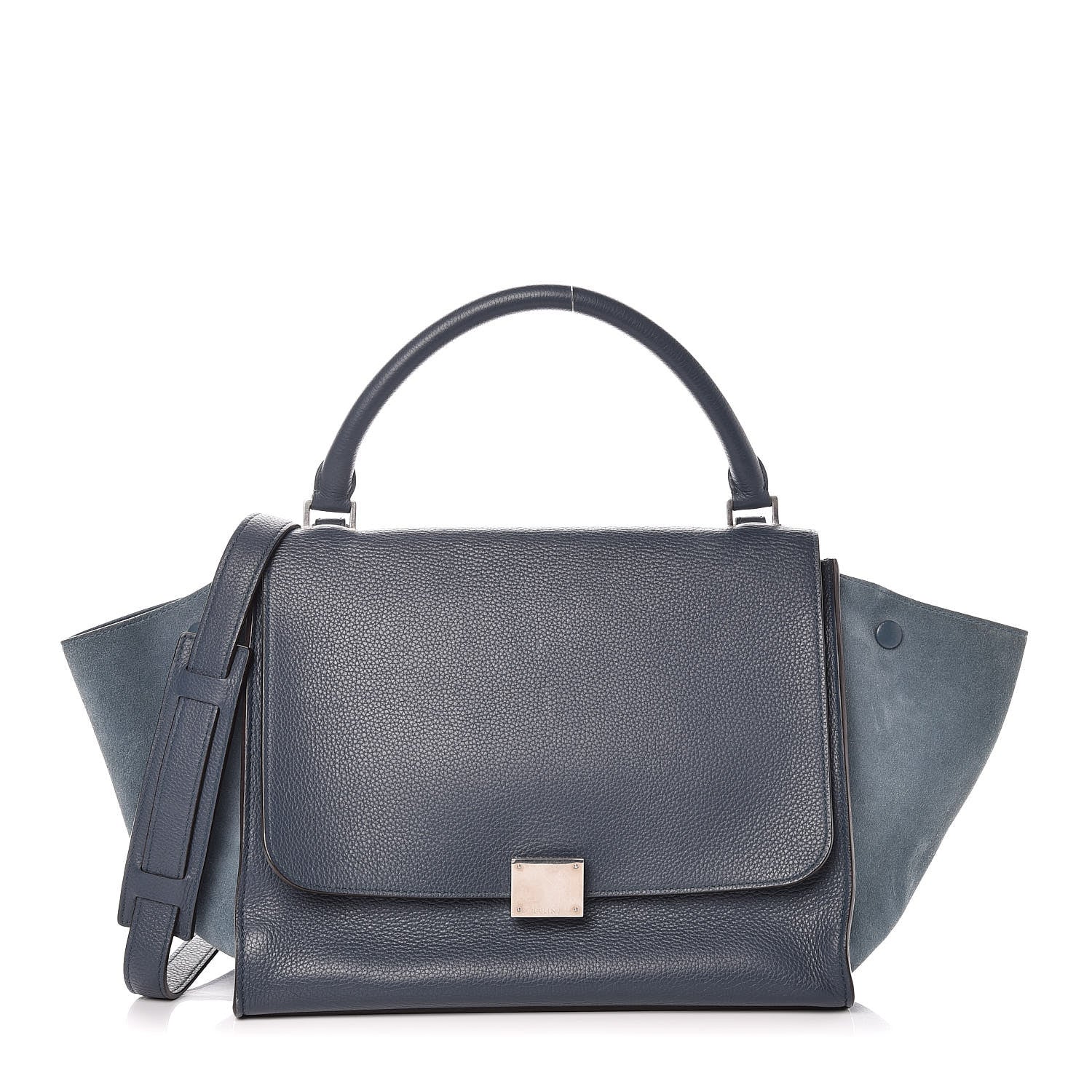 Celine Drummed Calfskin Suede Medium Trapeze Orage 1 of 14