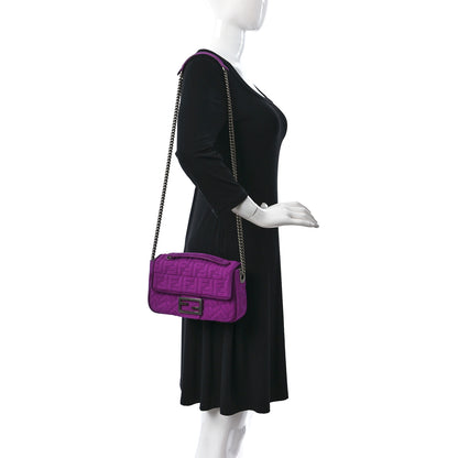 Fendi Technical Fabric FF Midi Chain Baguette Bouganville 2 of 8