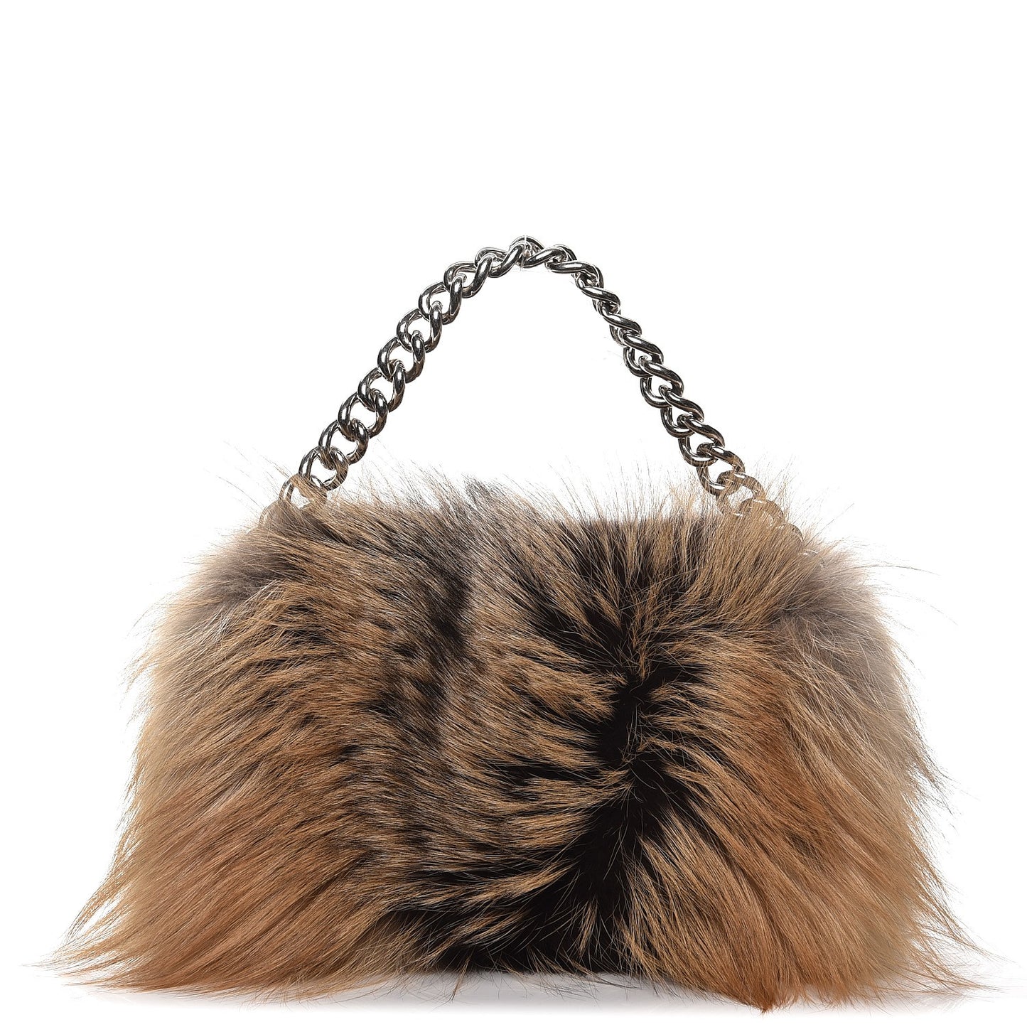 Fox Fur Folded Clutch Natural