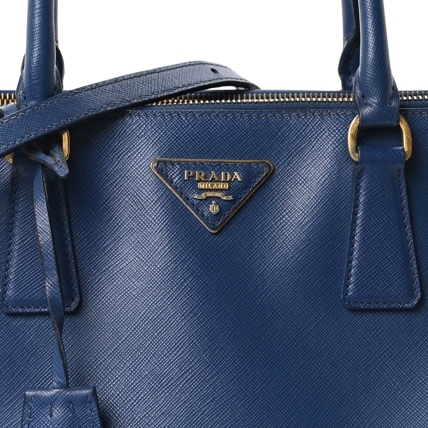 Saffiano Lux Medium Galleria Double Zip Tote Blue
