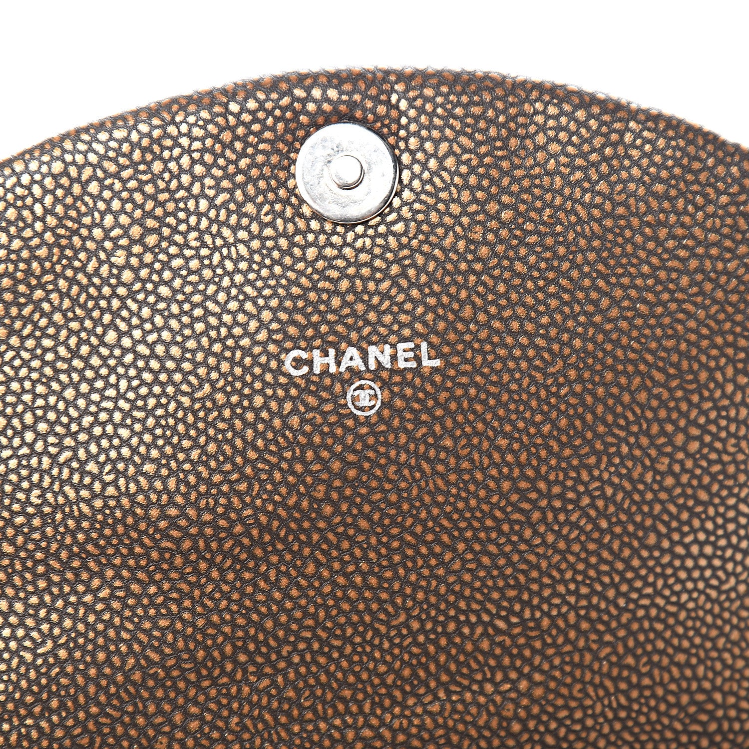 Chanel Metallic Caviar Half Moon Wallet On Chain WOC Bronze 5 of 10