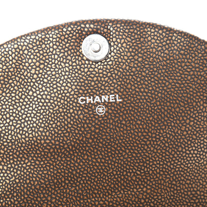Chanel Metallic Caviar Half Moon Wallet On Chain WOC Bronze 5 of 10