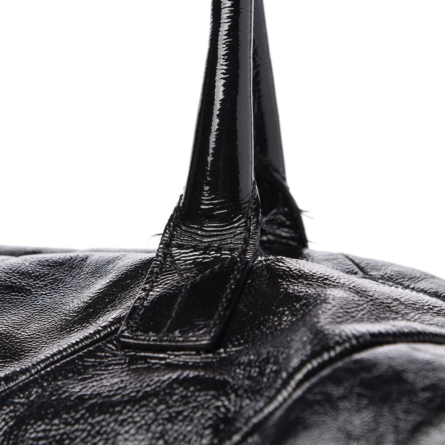 Textured Patent Medium Easy Y Bag Black