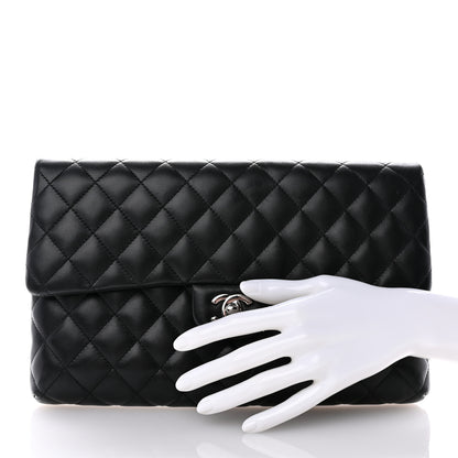 Chanel Lambskin Quilted Flap Clutch Black 2 of 10