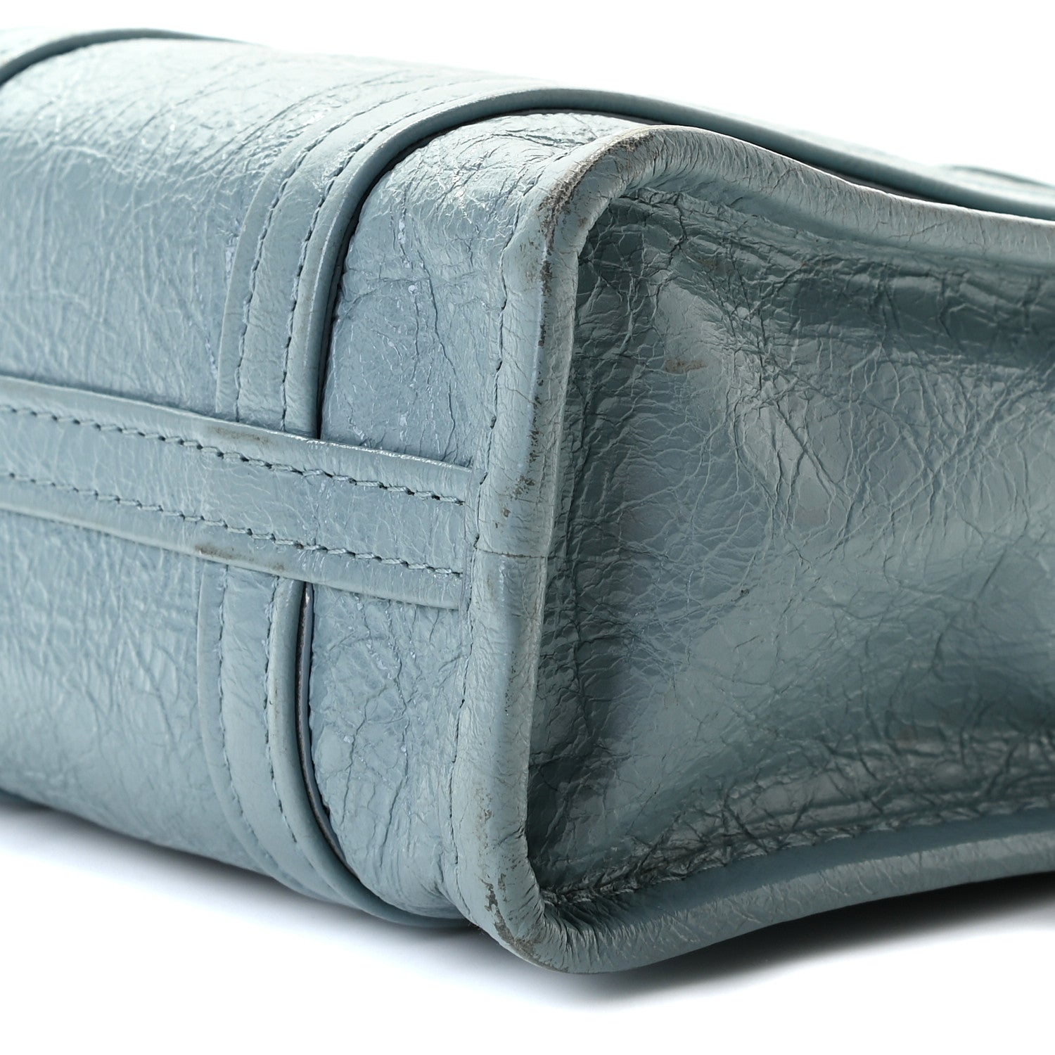 Balenciaga Agneau Arena XXS Bazar Shopper Tote Bleu Gris 6 of 9