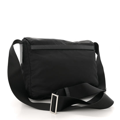Prada Re-Nylon Vela Saffiano Double Buckle Messenger Shoulder Bag Black 3 of 10