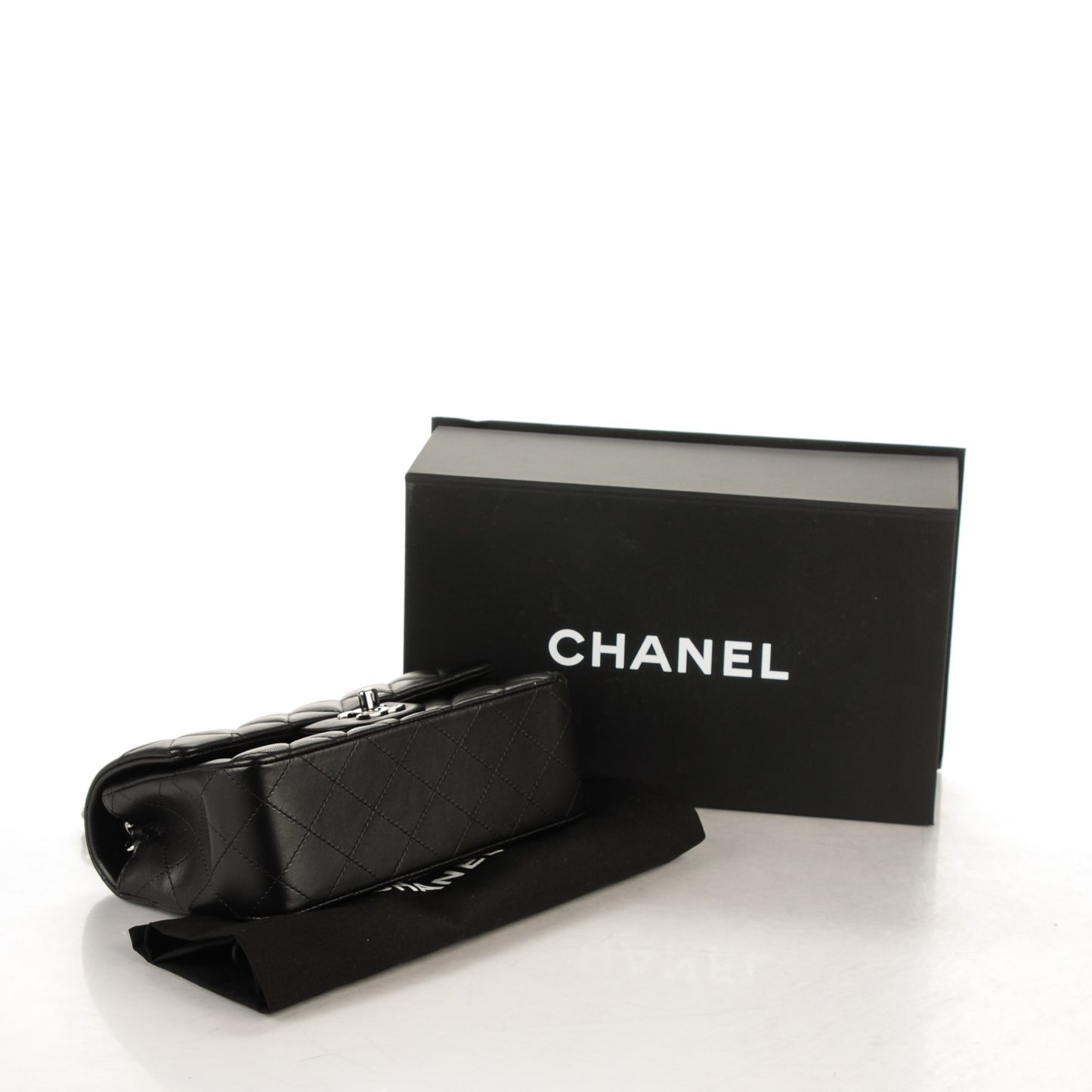 Lambskin Quilted Mini Rectangular Flap Black