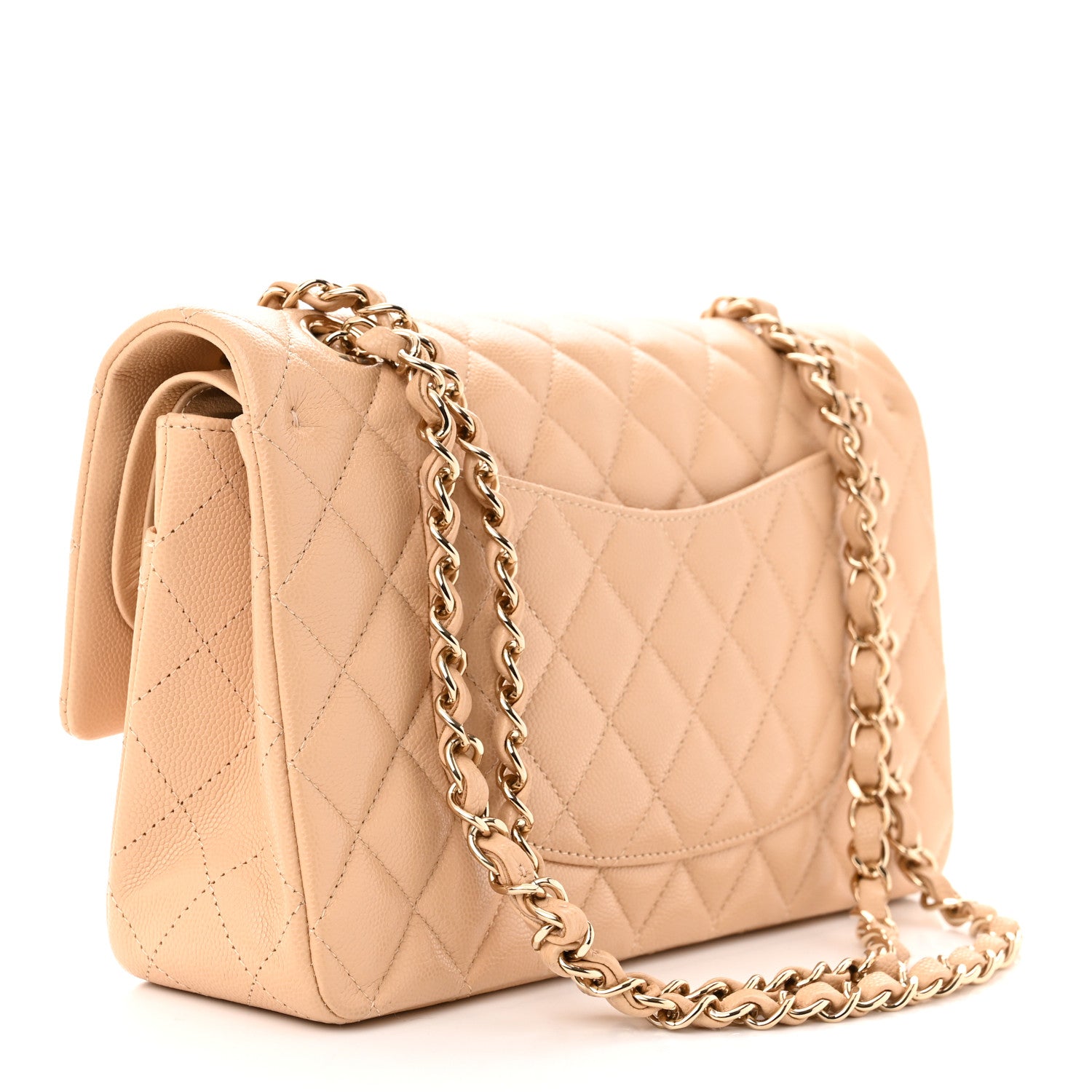 Chanel Caviar Quilted Medium Double Flap Beige 3 of 12