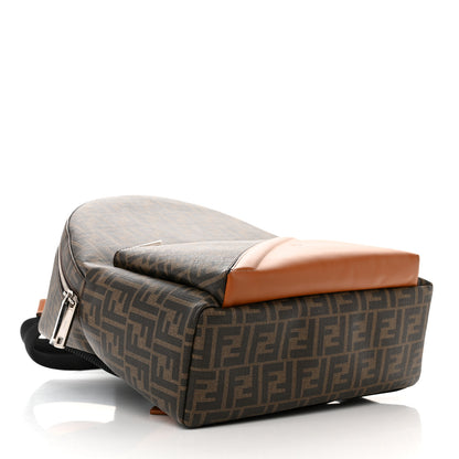 Fendi Glazed Fabric Vitello King FF 1974 Diagonal Pouch Pocket Backpack Tobacco Moro Cuoio 4 of 10