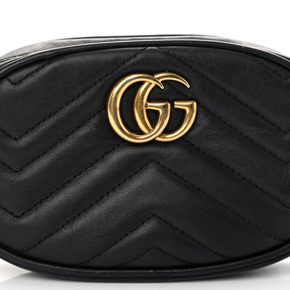 Gucci Calfskin Matelasse GG Marmont Belt Bag 75 30 Black 8 of 10