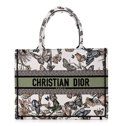 Christian Dior Canvas Embroidered Toile de Jouy Mexico Medium Book Tote White Multicolor 1 of 10