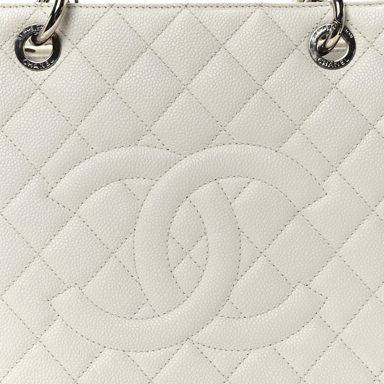 Chanel Caviar Quilted Grand Shopping Tote GST White 8 of 11