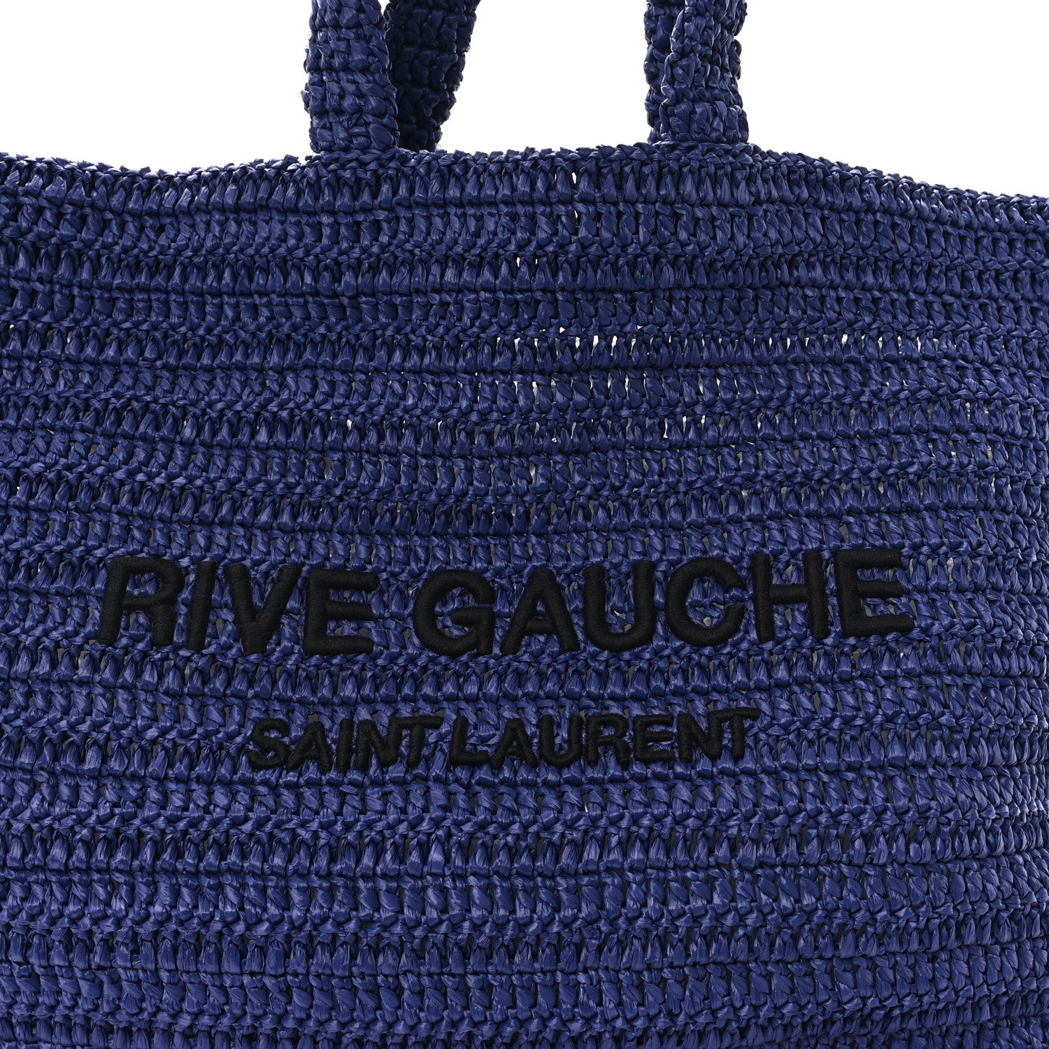 Saint Laurent Raffia Rive Gauche Tote Blue 8 of 12