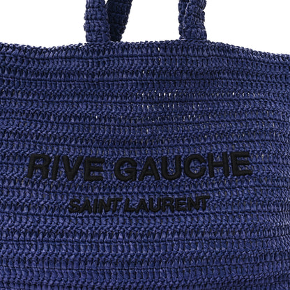 Saint Laurent Raffia Rive Gauche Tote Blue 8 of 12