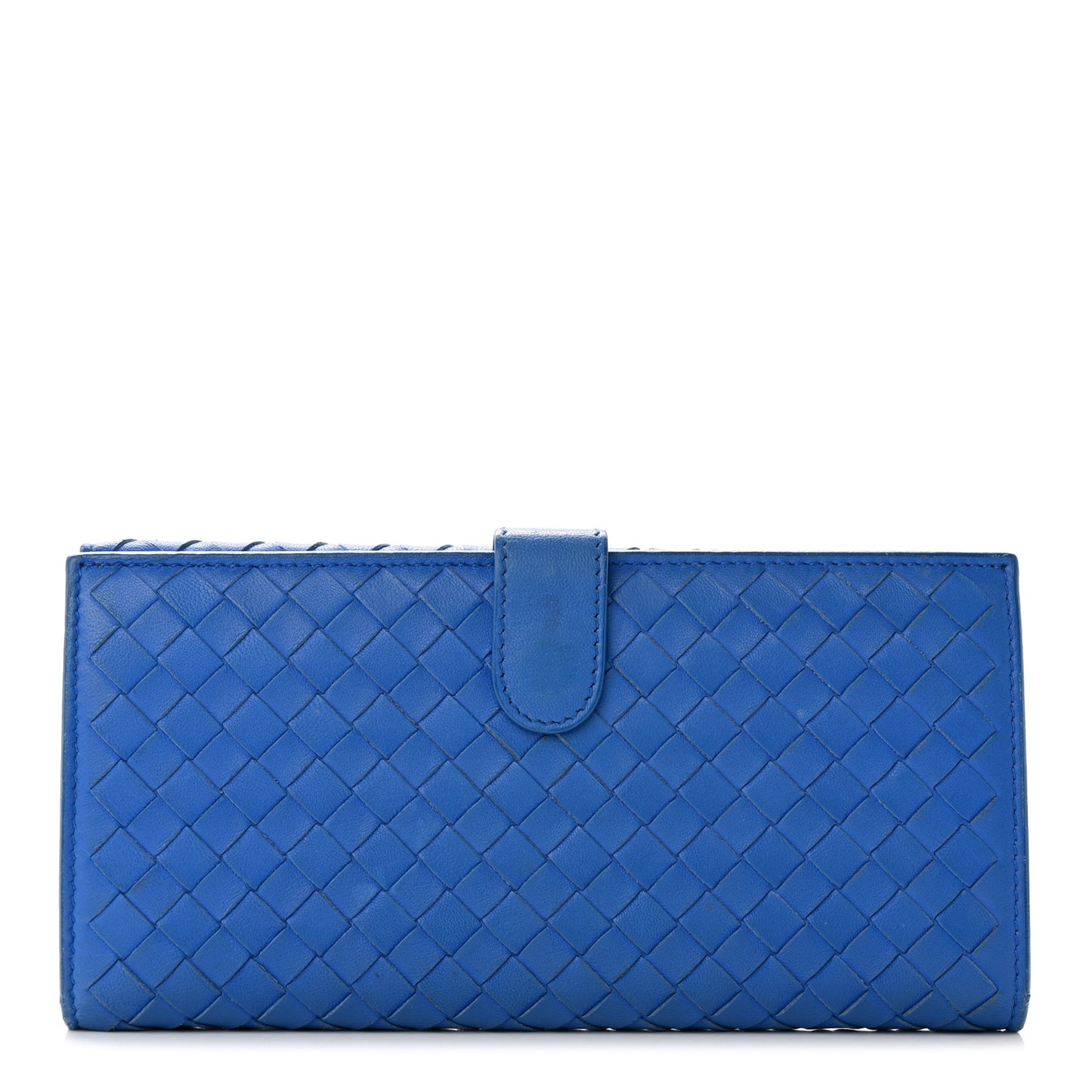Nappa Intrecciato Continental Flap Wallet Bluette