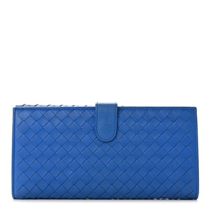 Bottega Veneta Nappa Intrecciato Continental Flap Wallet Bluette 1 of 17