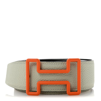 Hermes Box Togo Rubber 38mm Tonight Reversible Belt 105 42 Chocolate Gris Neve Orange 1 of 9