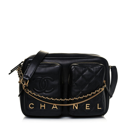 Chanel Calfskin Quilted Large Camera Case Black 1 of 13