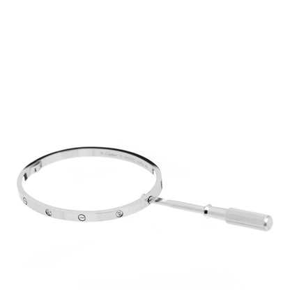 Cartier 18K White Gold 6 Diamond Small LOVE Bracelet 16 3 of 5