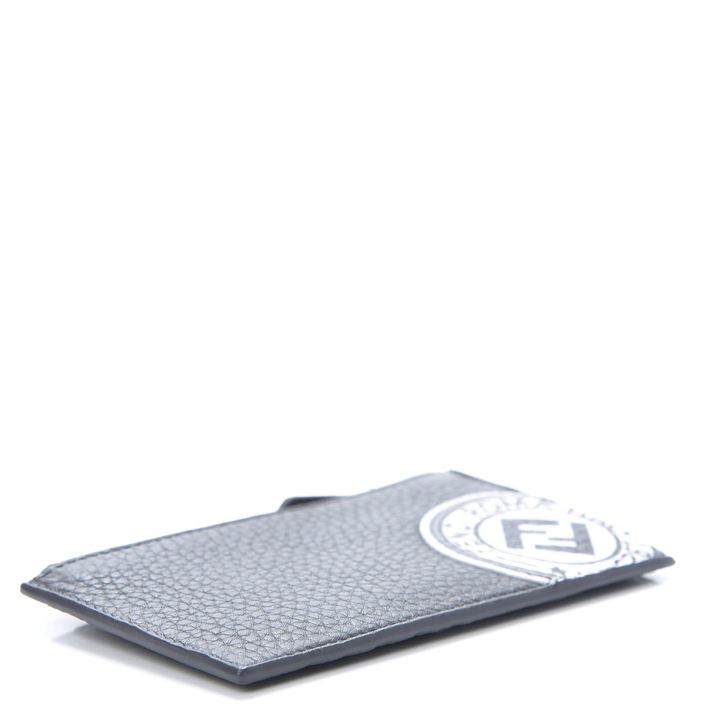 Cuoio Romano Stamp Patch Zip Card Holder Asfalto