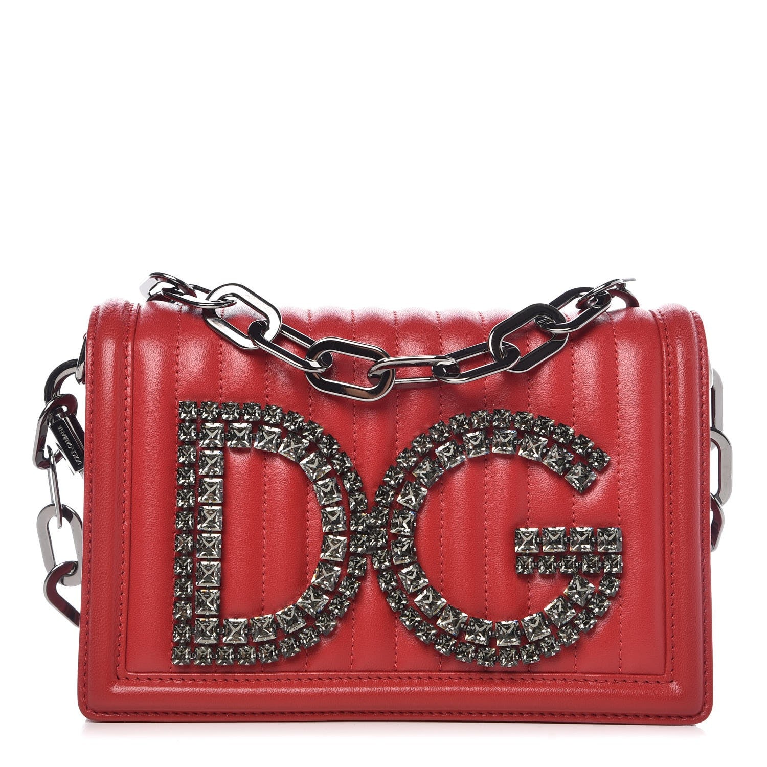 Dolce & Gabbana Nappa Quilted DG Shoulder Bag Red 1 of 6
