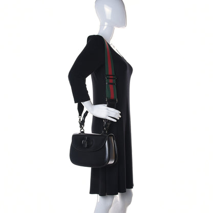 Gucci Boarded Dyana Lux Calfskin Web Monochrome Medium Bamboo 1947 Top Handle Bag Black 2 of 13