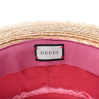 Gucci Straw Pearl Embellished Notte Hat L 4 of 4