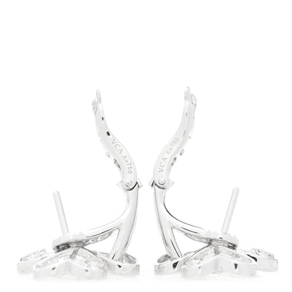Van Cleef & Arpels 18K White Gold Diamond Small Frivole Pave Earrings 5 of 10