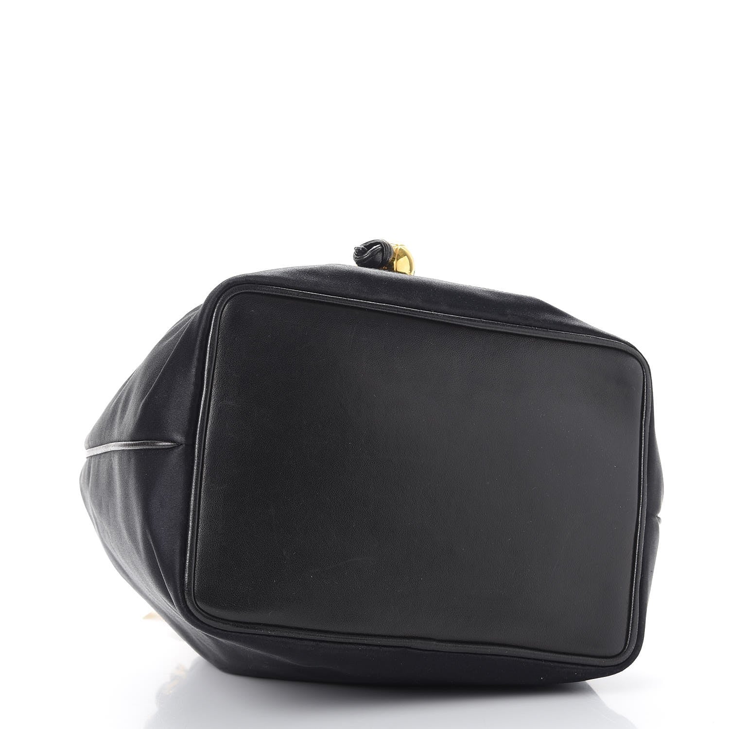 Chanel Satin CC Drawstring Bucket Bag Black 5 of 14