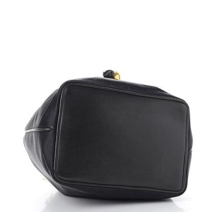 Chanel Satin CC Drawstring Bucket Bag Black 5 of 14