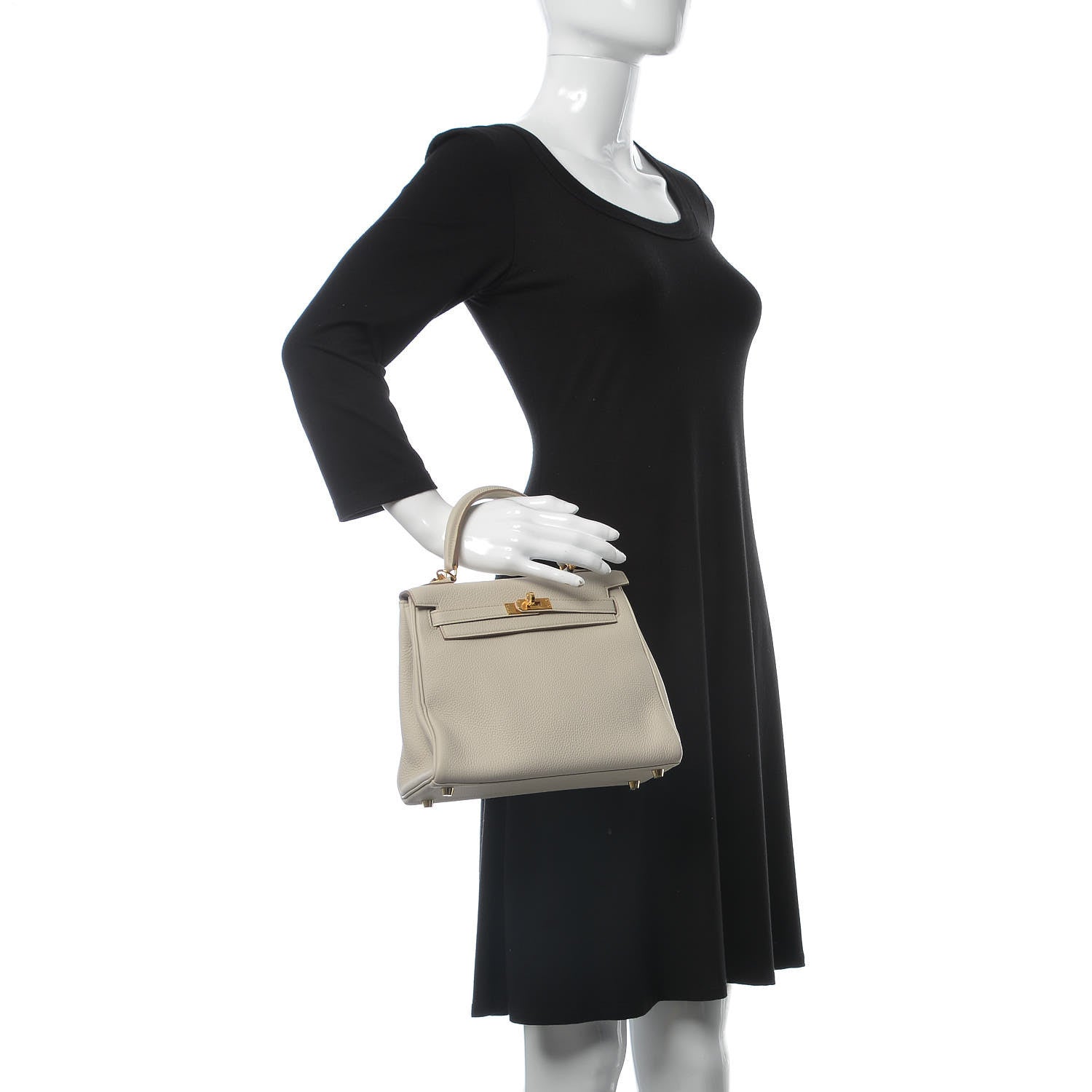 Hermes Togo Kelly Retourne 25 Craie 2 of 55