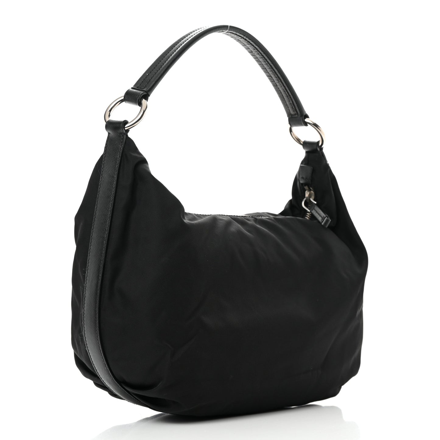 Tessuto Nylon Saffiano Sacca Shoulder Bag Black