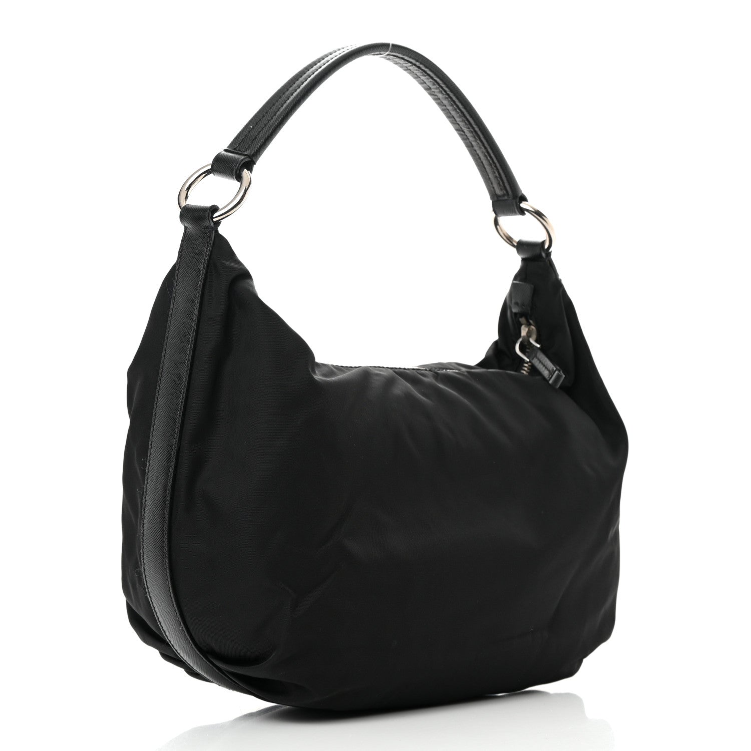 Prada Tessuto Nylon Saffiano Sacca Shoulder Bag Black 3 of 11