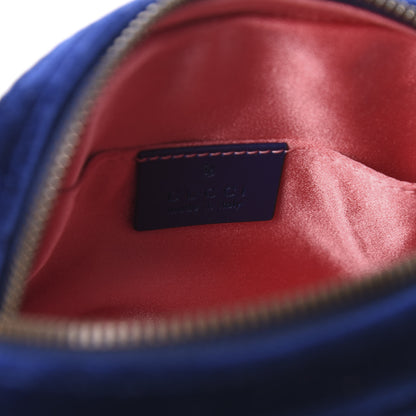 Gucci Velvet Matelasse GG Marmont Belt Bag 75 30 Cobalt Blue 5 of 9
