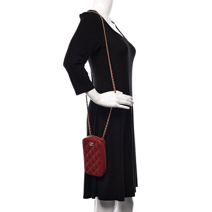Chanel Lambskin Quilted Zip Phone Case Red 2 of 11