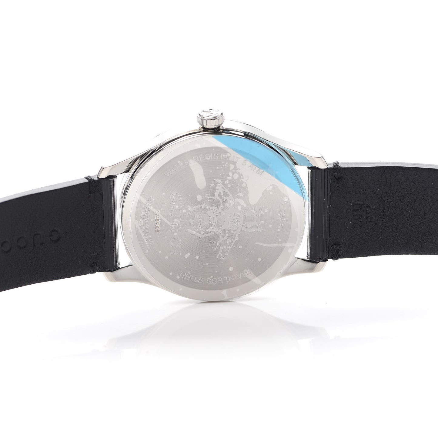 Stainless Steel Calfskin 38mm G-Timeless Bee Star Hologram Quartz Watch Black