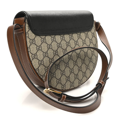 Gucci GG Supreme Monogram Calfskin Small Padlock Messenger Shoulder Bag Beige Black Cuir 3 of 10