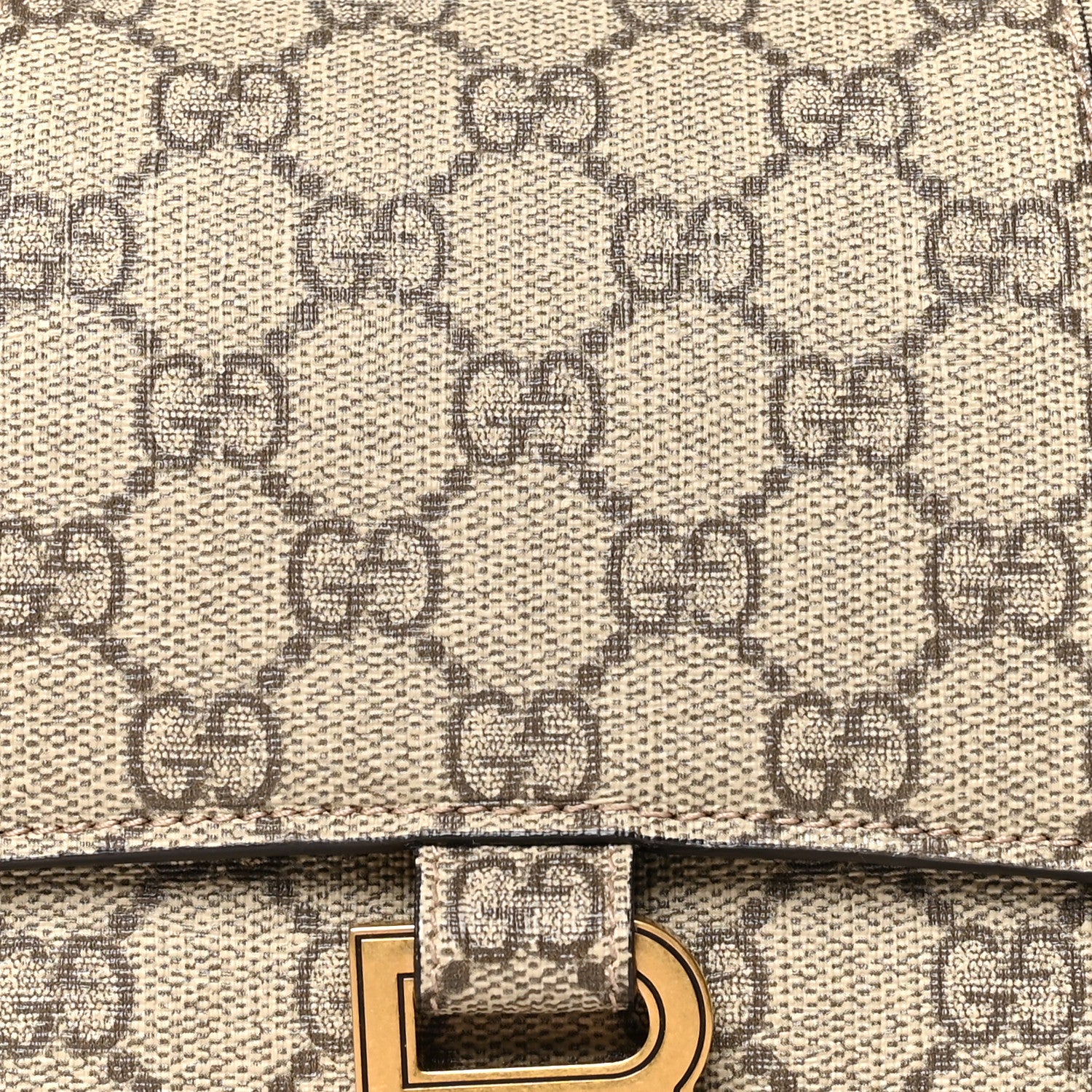 Balenciaga X GUCCI GG Supreme Monogram Small Hourglass Top Handle Bag Beige Ebony 8 of 11
