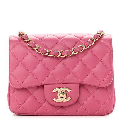 Chanel Lambskin Quilted Mini Square Flap Pink 1 of 12